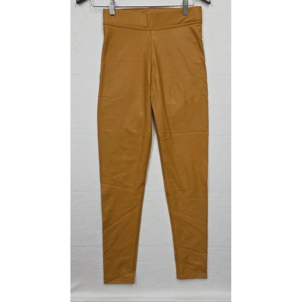 C-Mode Faux Leather Liquid Leggings Womens S NWOT Bronze Color